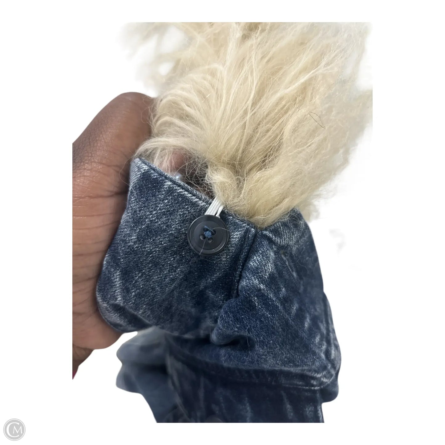 Jacket Denim By Cma In Blue & Cream, Size: S