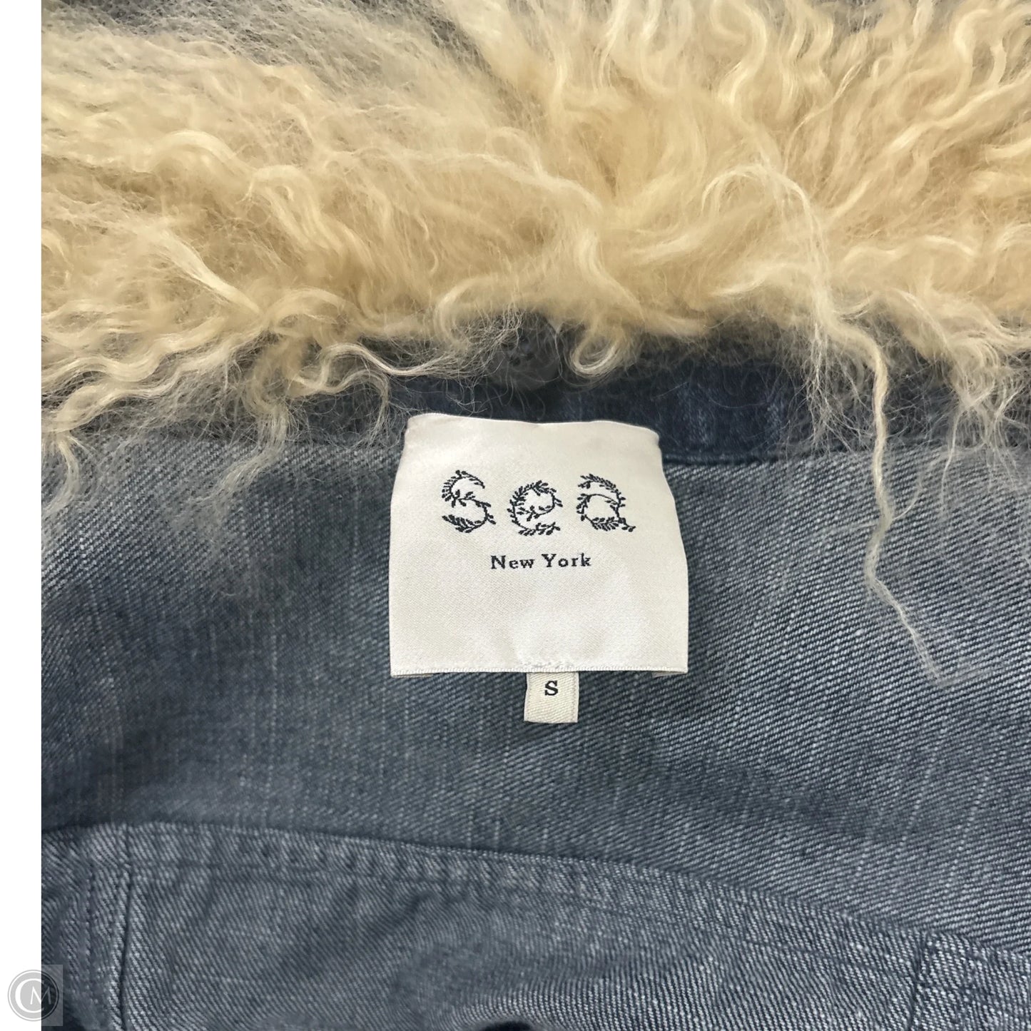 Jacket Denim By Cma In Blue & Cream, Size: S