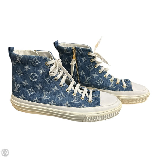 Shoes Luxury Designer By Louis Vuitton In Blue Denim