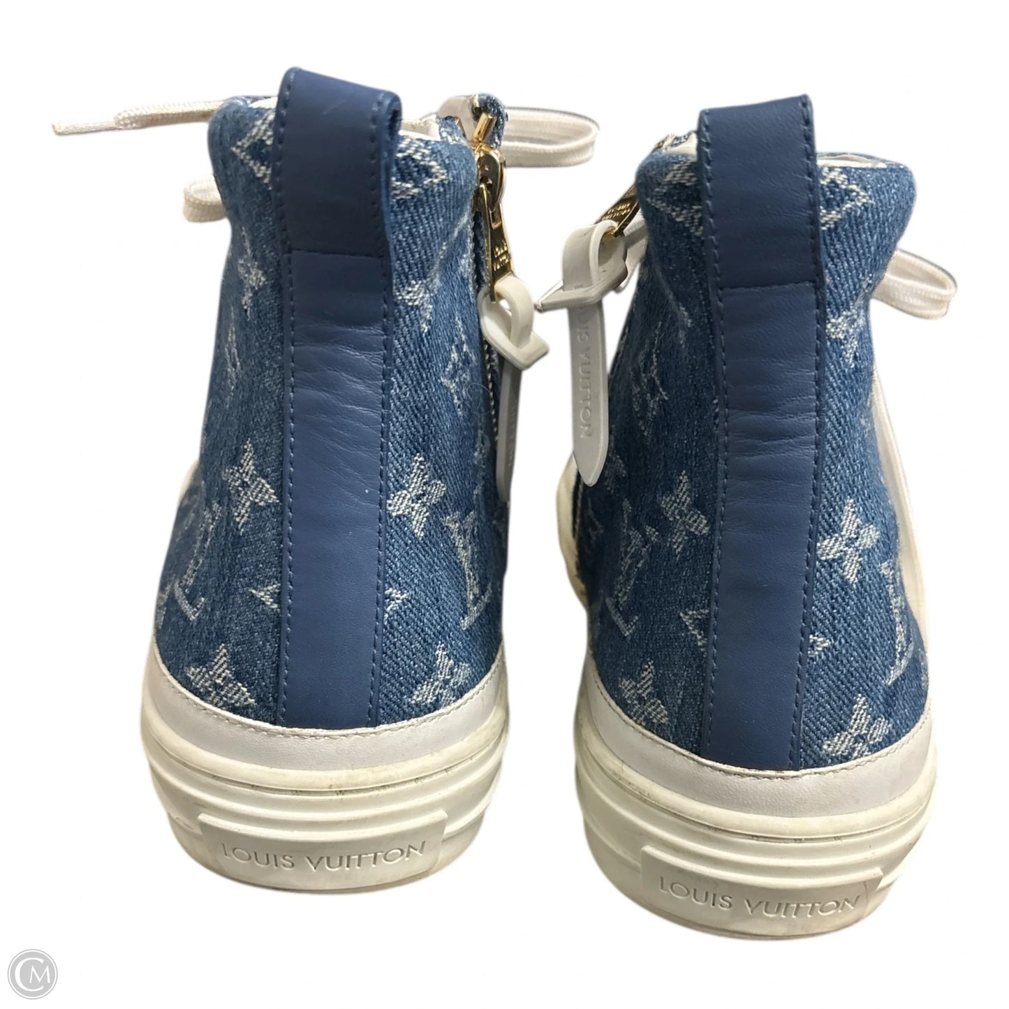 Shoes Luxury Designer By Louis Vuitton In Blue Denim