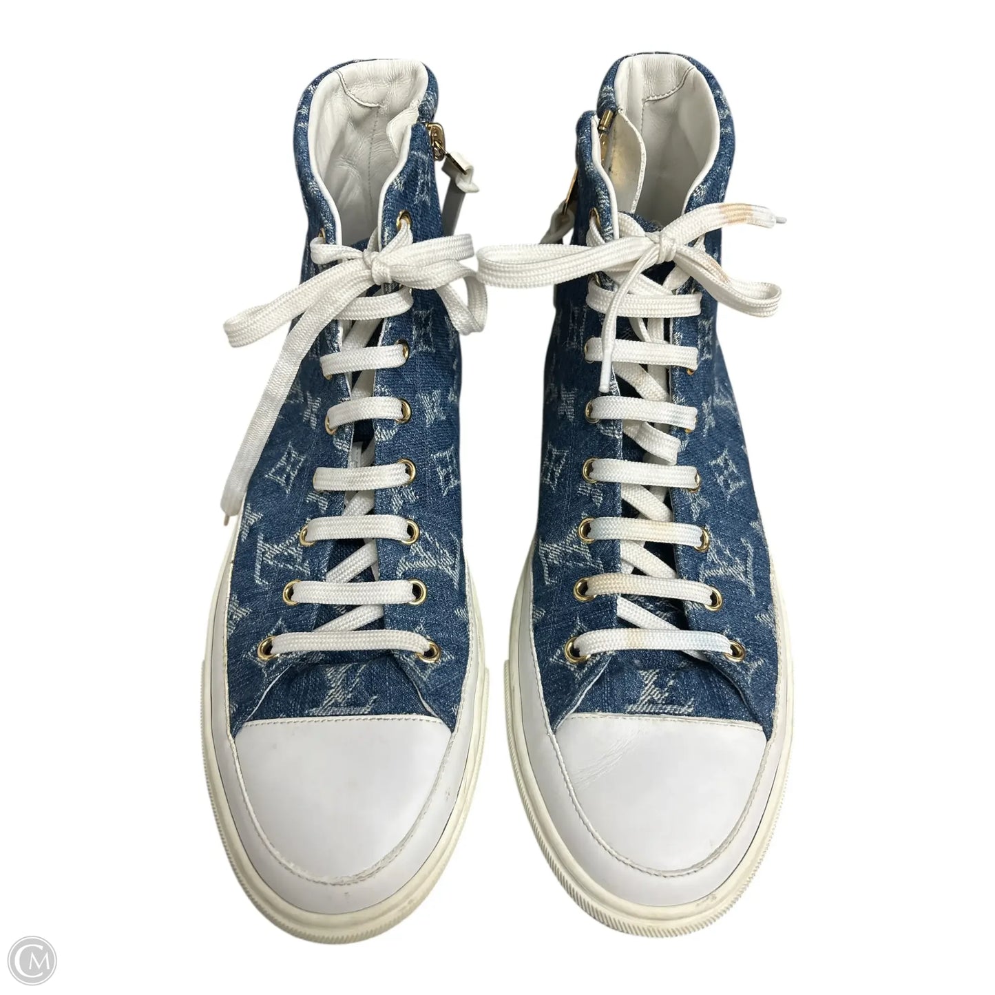 Shoes Luxury Designer By Louis Vuitton In Blue Denim