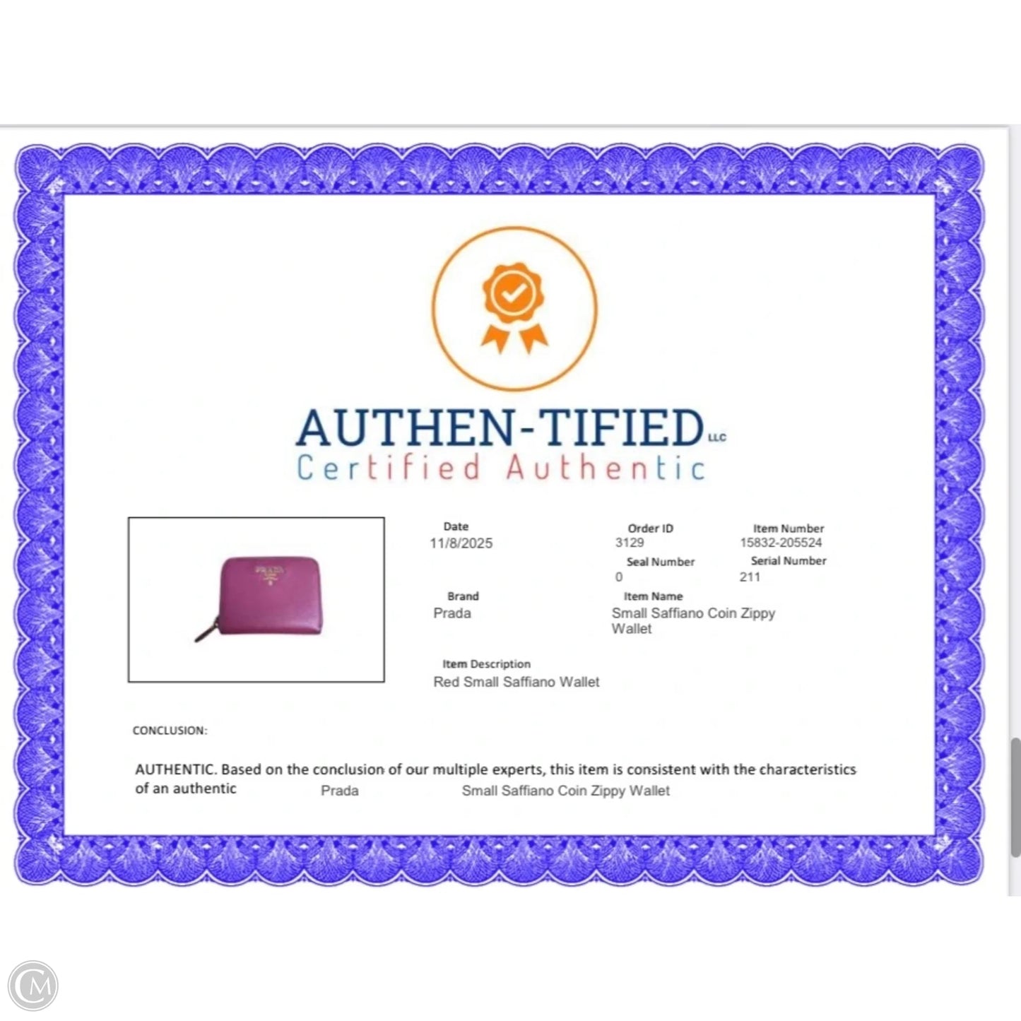 Wallet Luxury Designer By Prada, Size: Small