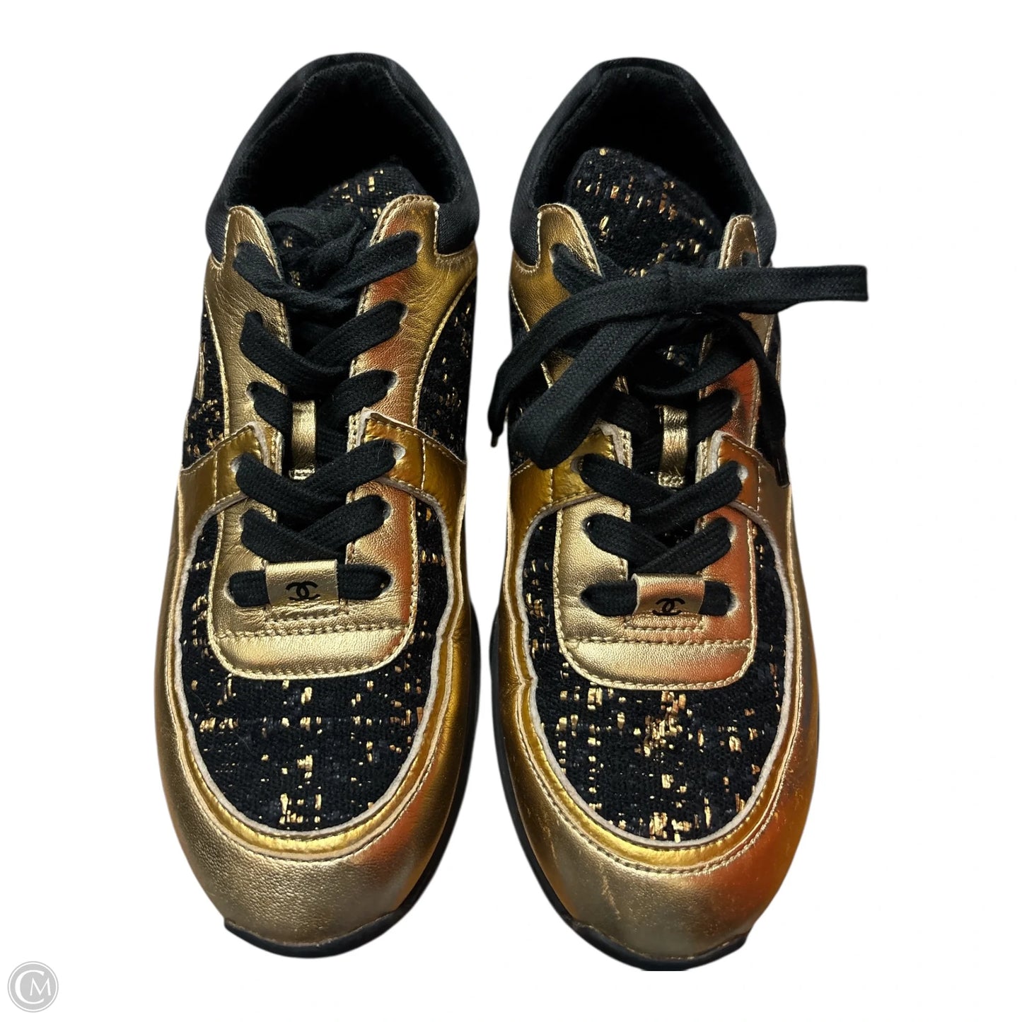 Shoes Luxury Designer By Chanel In Black & Gold
