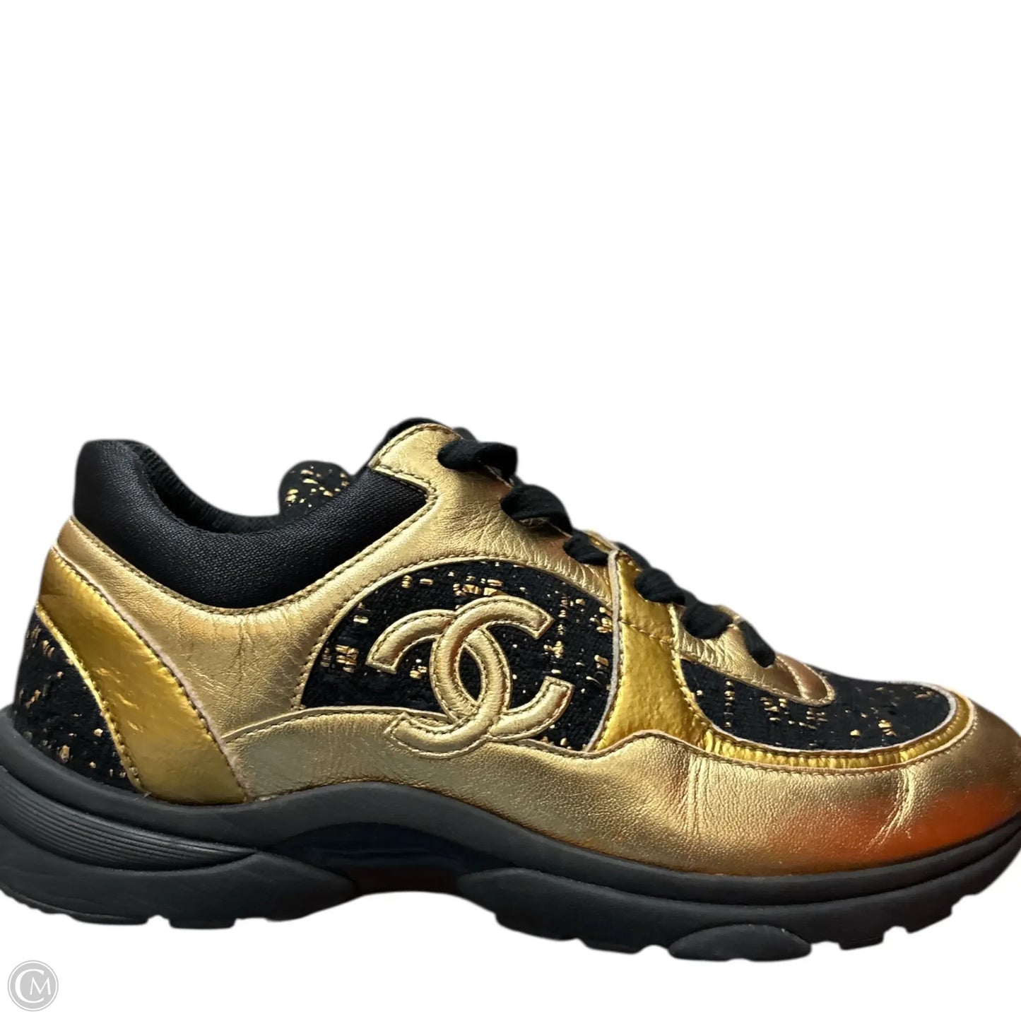 Shoes Luxury Designer By Chanel In Black & Gold