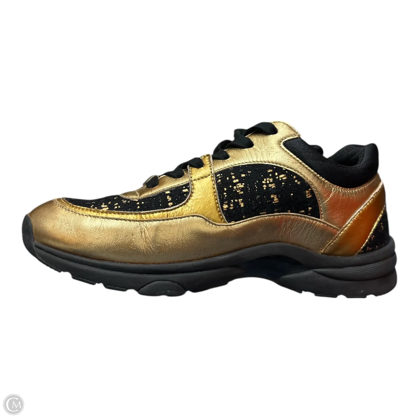 Shoes Luxury Designer By Chanel In Black & Gold