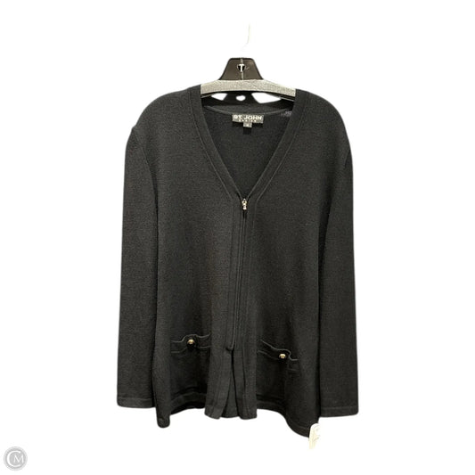 Sweater Cardigan Luxury Designer By St John Collection In Black, Size: 14