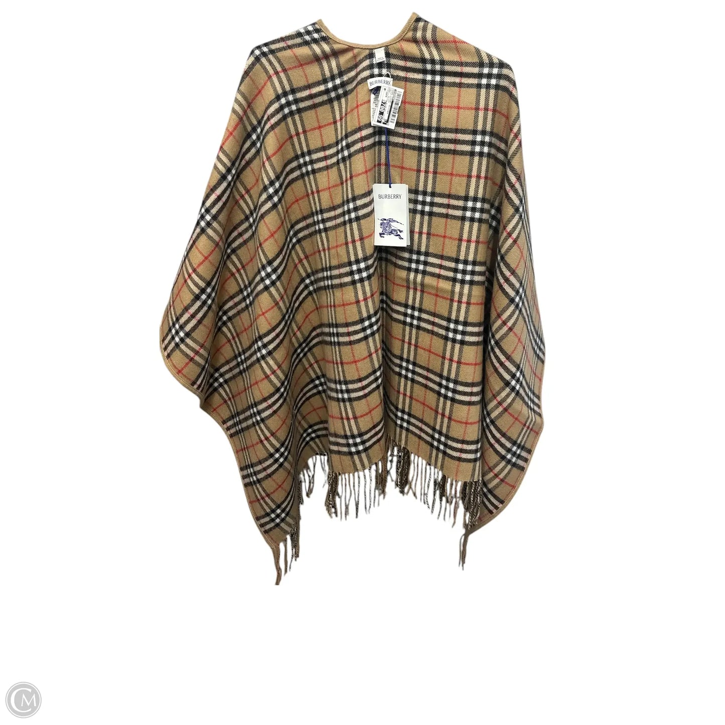 Shawl Luxury Designer By Burberry In Plaid Pattern, Size: Osfm