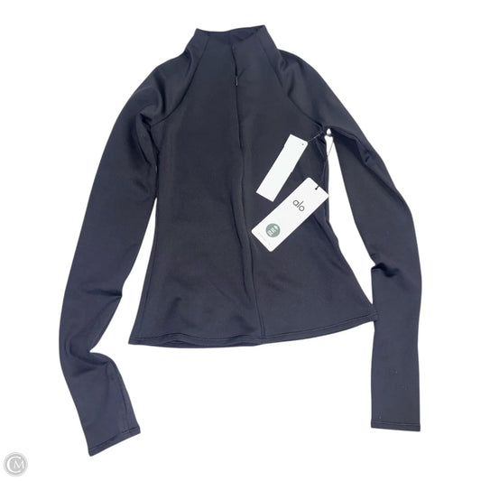 Athletic Top Long Sleeve Collar By Alo In Black, Size: Xs