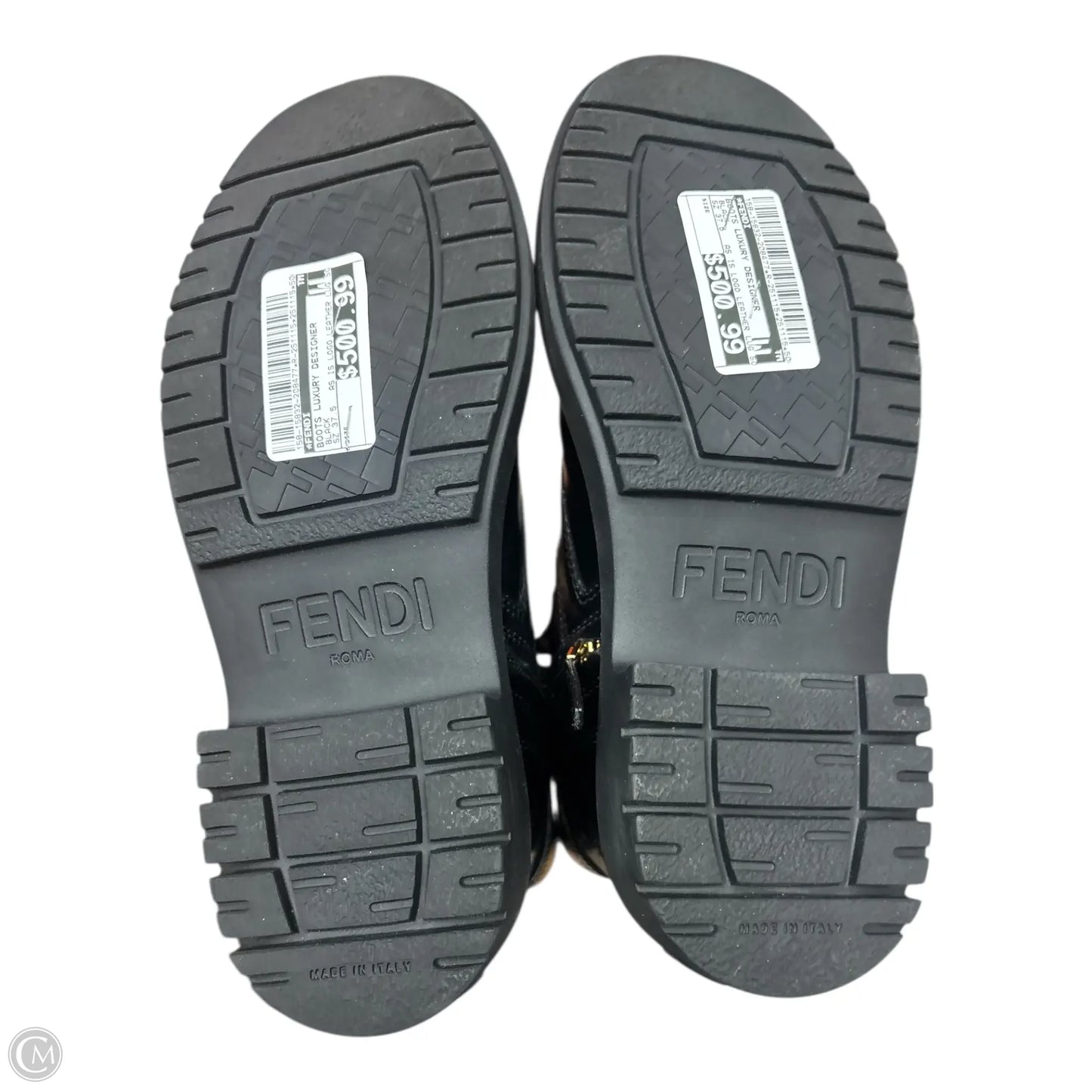 Boots Luxury Designer By Fendi In Black