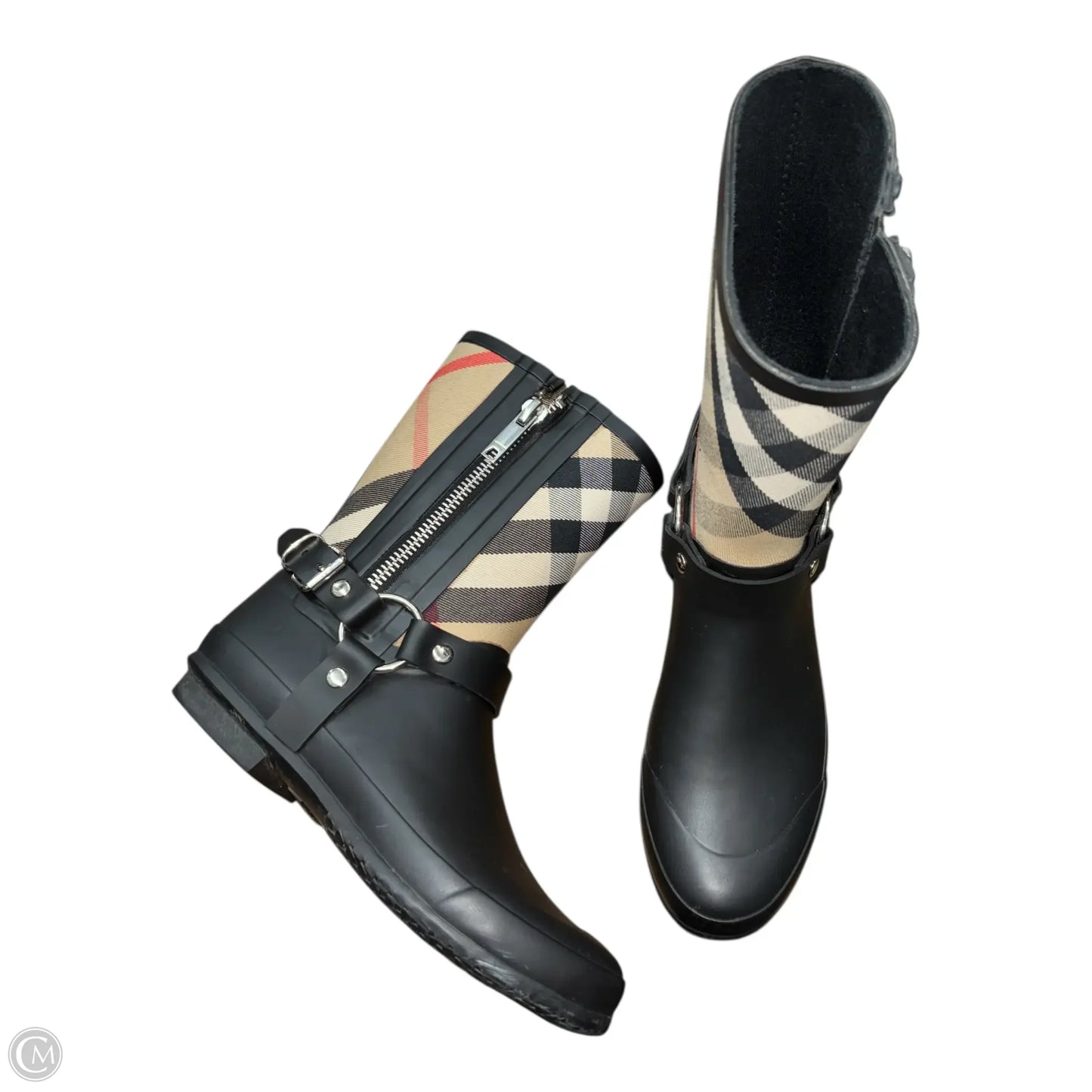 Boots Luxury Designer By Burberry In Plaid Pattern