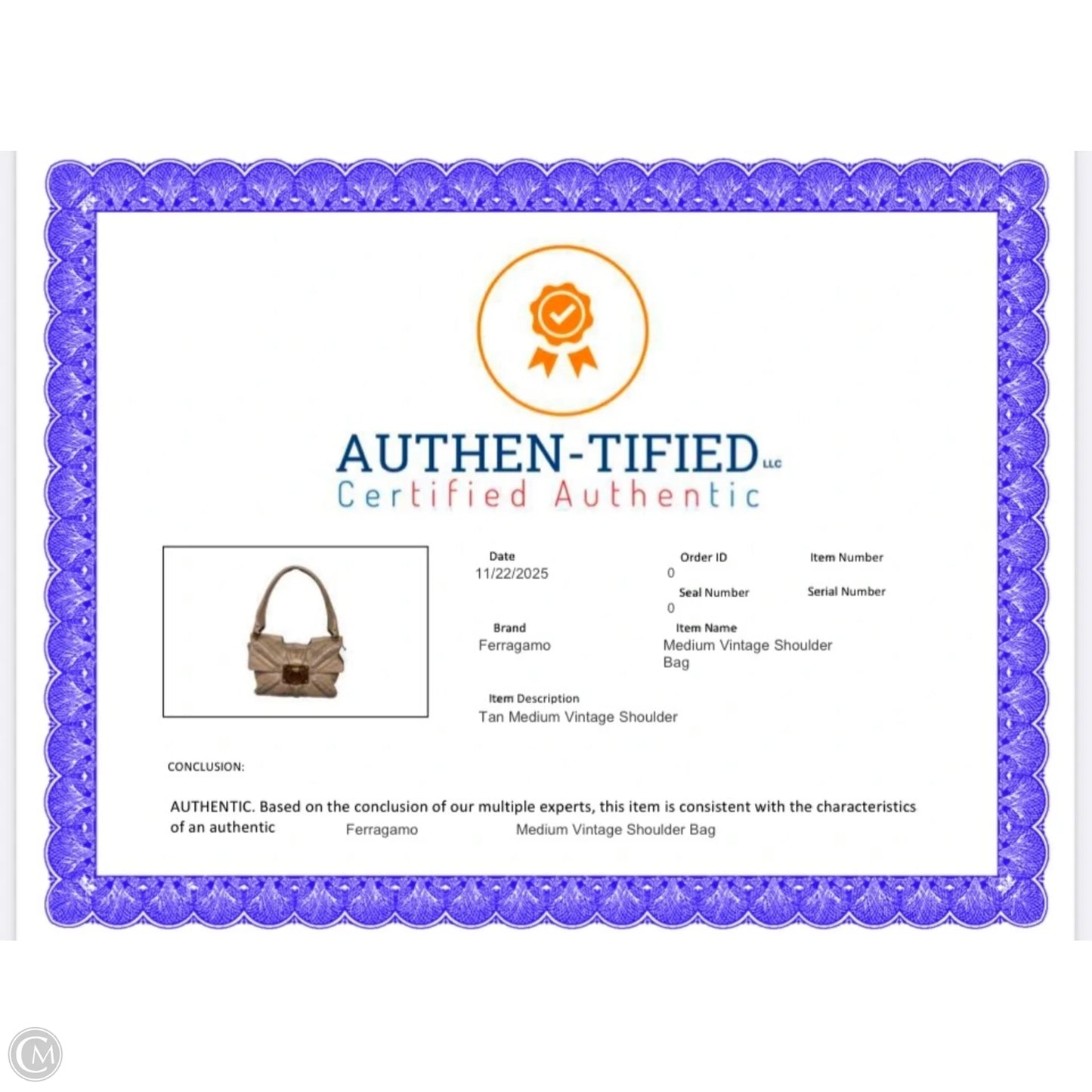 Handbag Luxury Designer By Ferragamo, Size: Medium