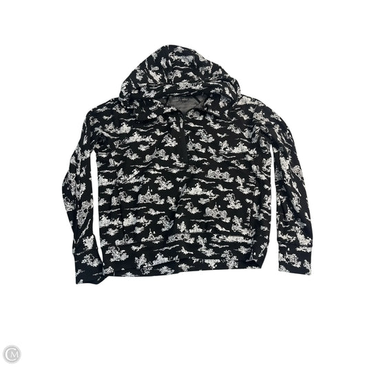 Sweatshirt Hoodie By Clothes Mentor In Black & White, Size: S