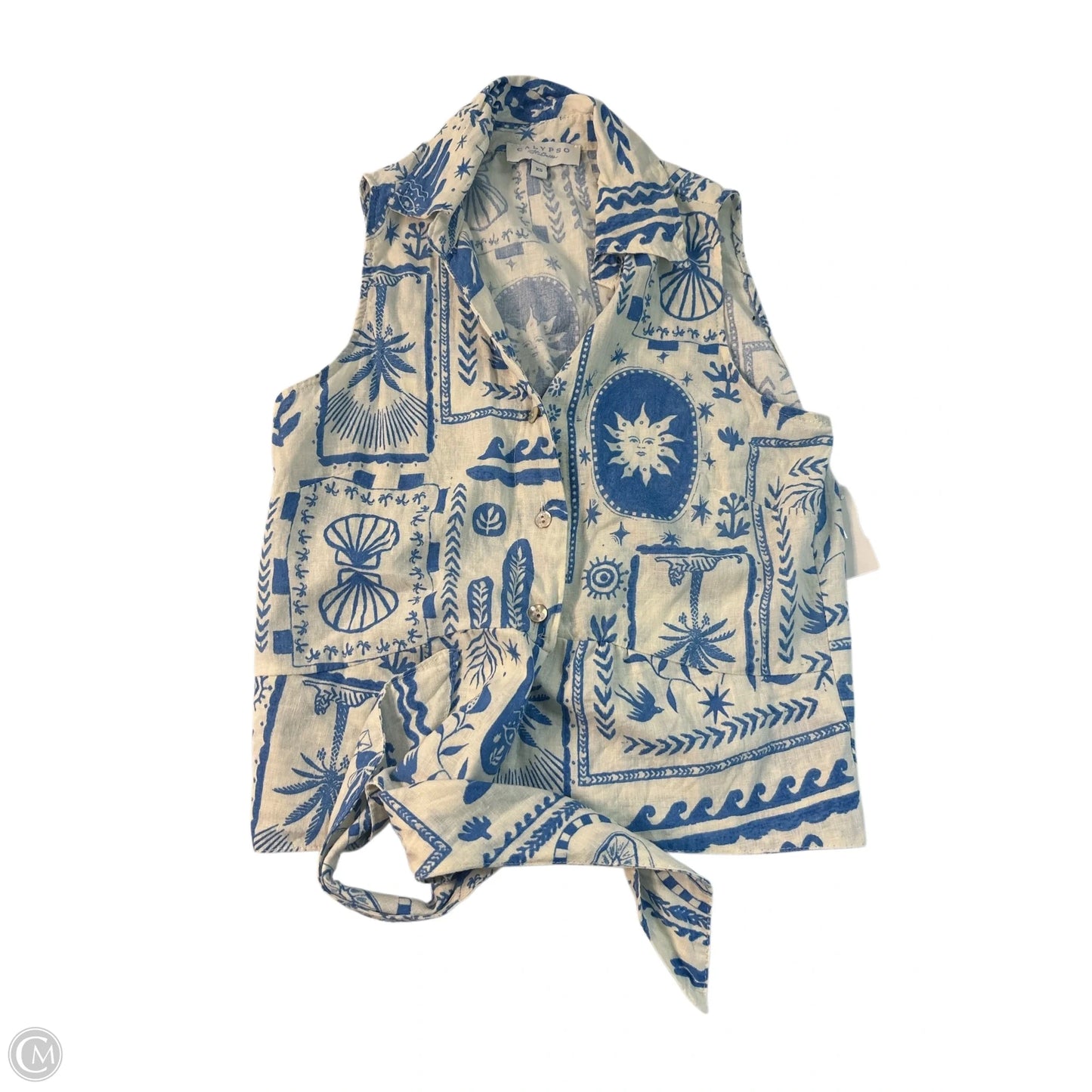 Skirt Set 2pc By Calypso St Barth In Blue & White, Size: S