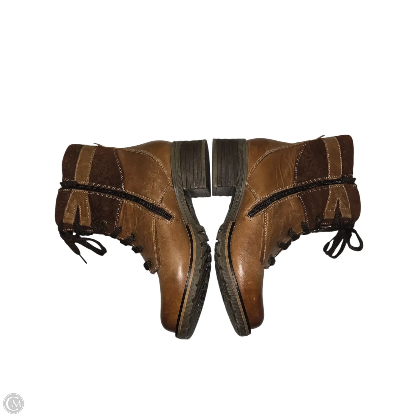Boots Ankle Flats By Clothes Mentor In Brown, Size: 8