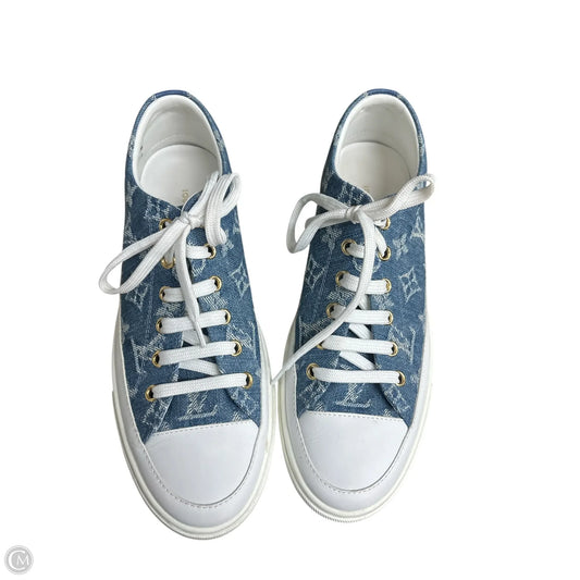 Shoes Luxury Designer By Louis Vuitton In Blue Denim