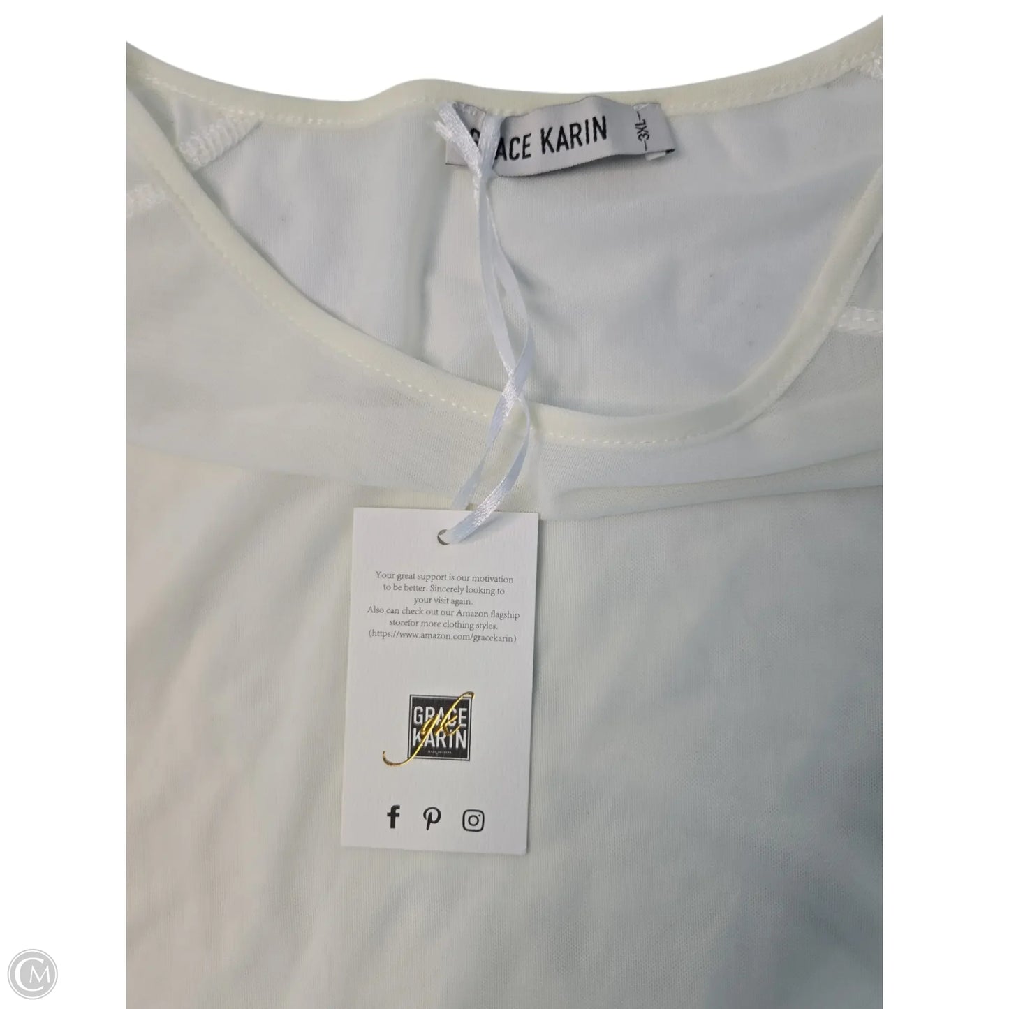 Top Long Sleeve Basic By Grace + Karma In Cream, Size: 3x