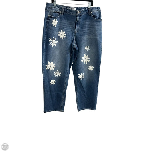 Jeans Wide Leg By Arula In Floral Print, Size: 16