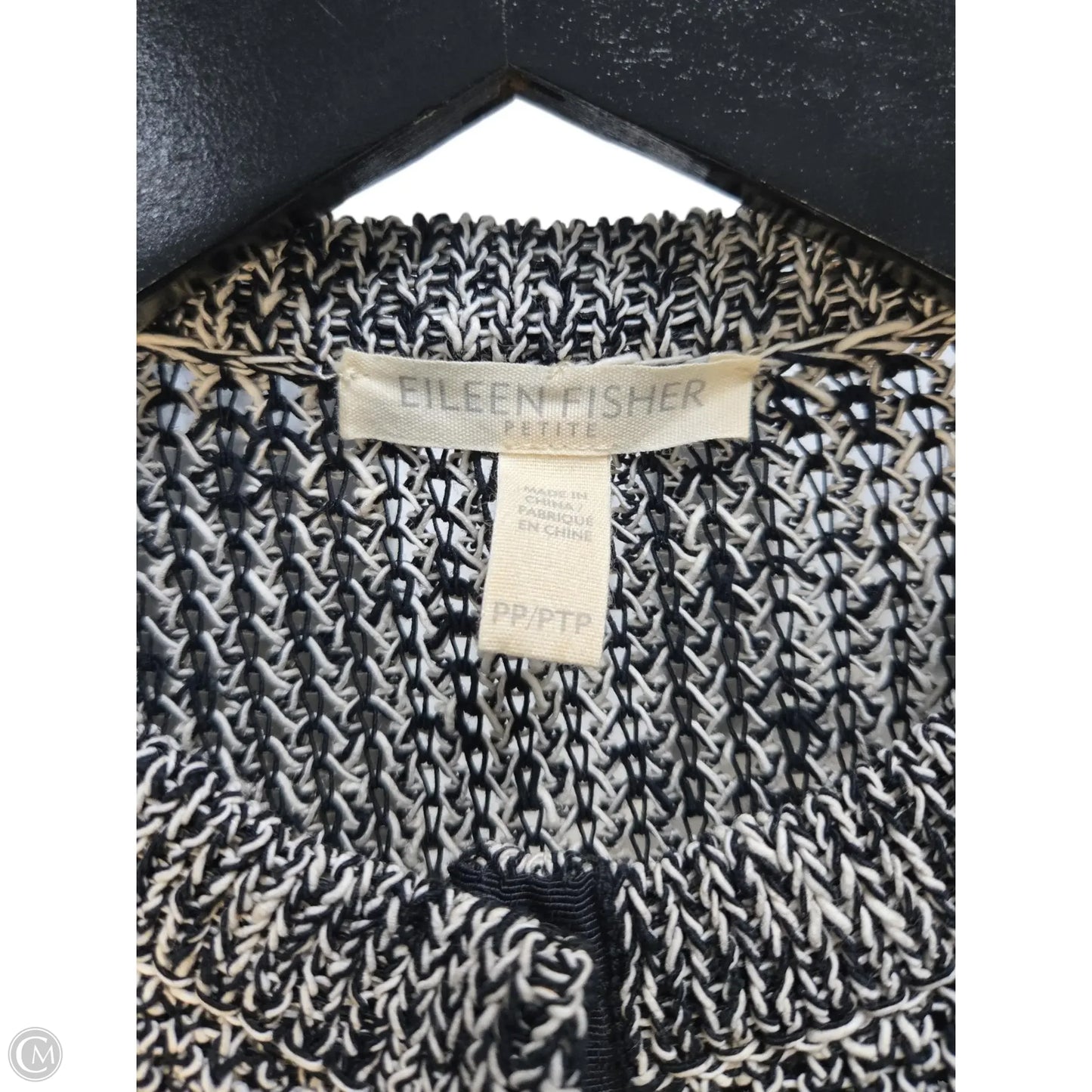 Sweater By Eileen Fisher In Black & Tan, Size: Sp