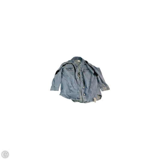 Jacket Shirt By Fashion Nova In Blue, Size: 1x