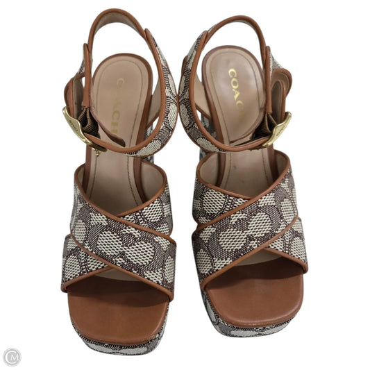 Sandals Designer By Coach In Brown, Size: 9.5