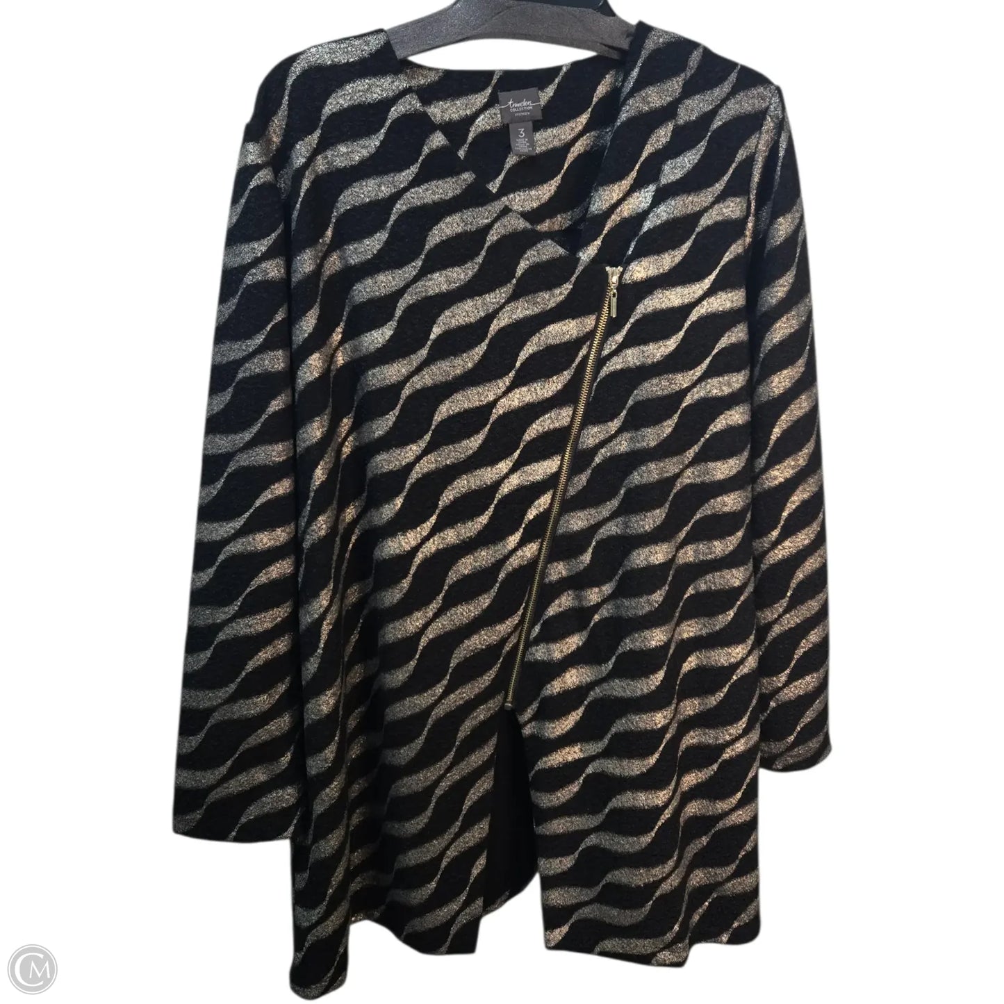 Blazer By Chicos In Black & Gold, Size: Xl