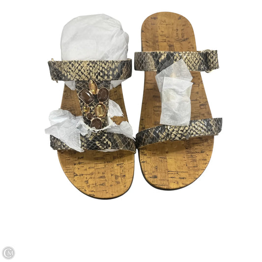 Sandals Flats By Vionic In Snakeskin Print, Size: 6