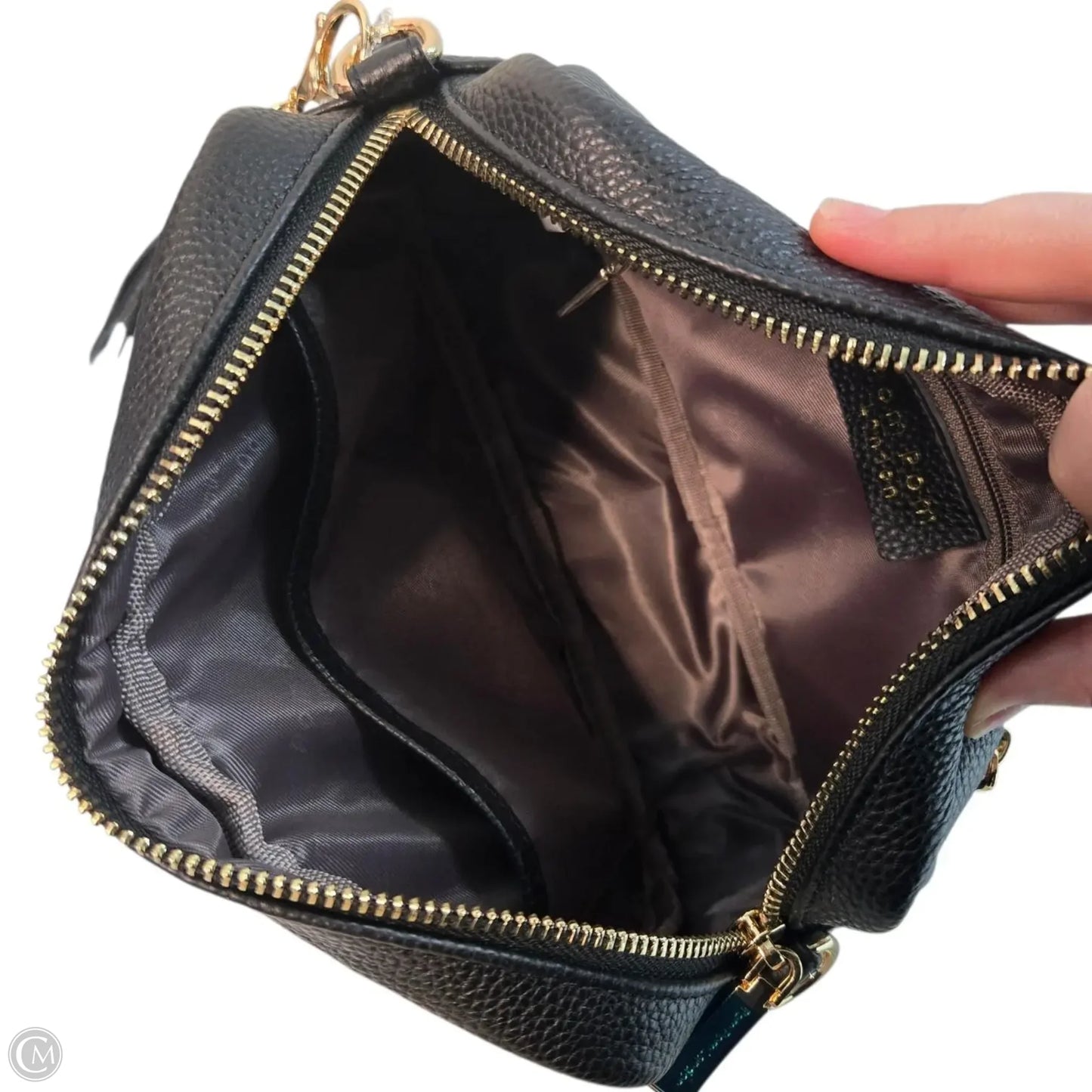 Handbag Leather By POM POM, Size: Medium