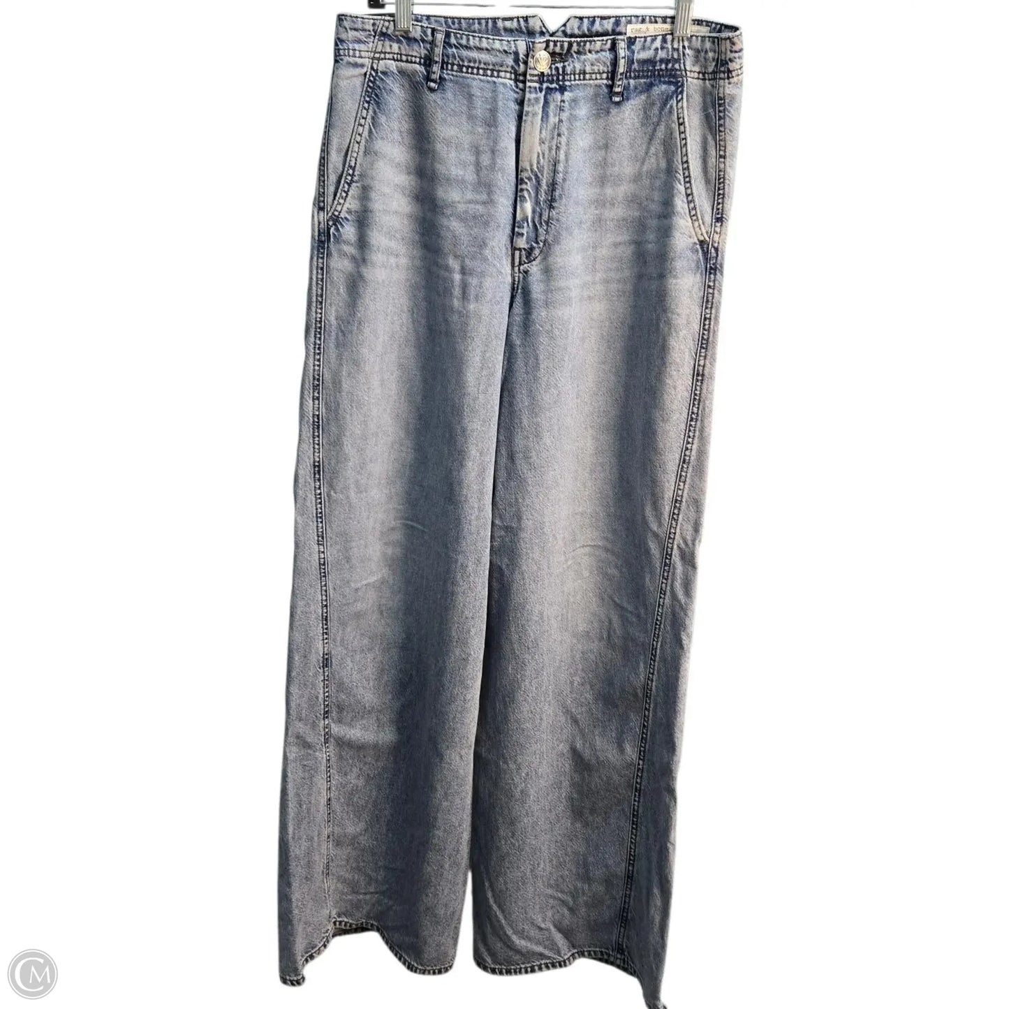 Jeans Wide Leg By Rag And Bone In Blue, Size: 10