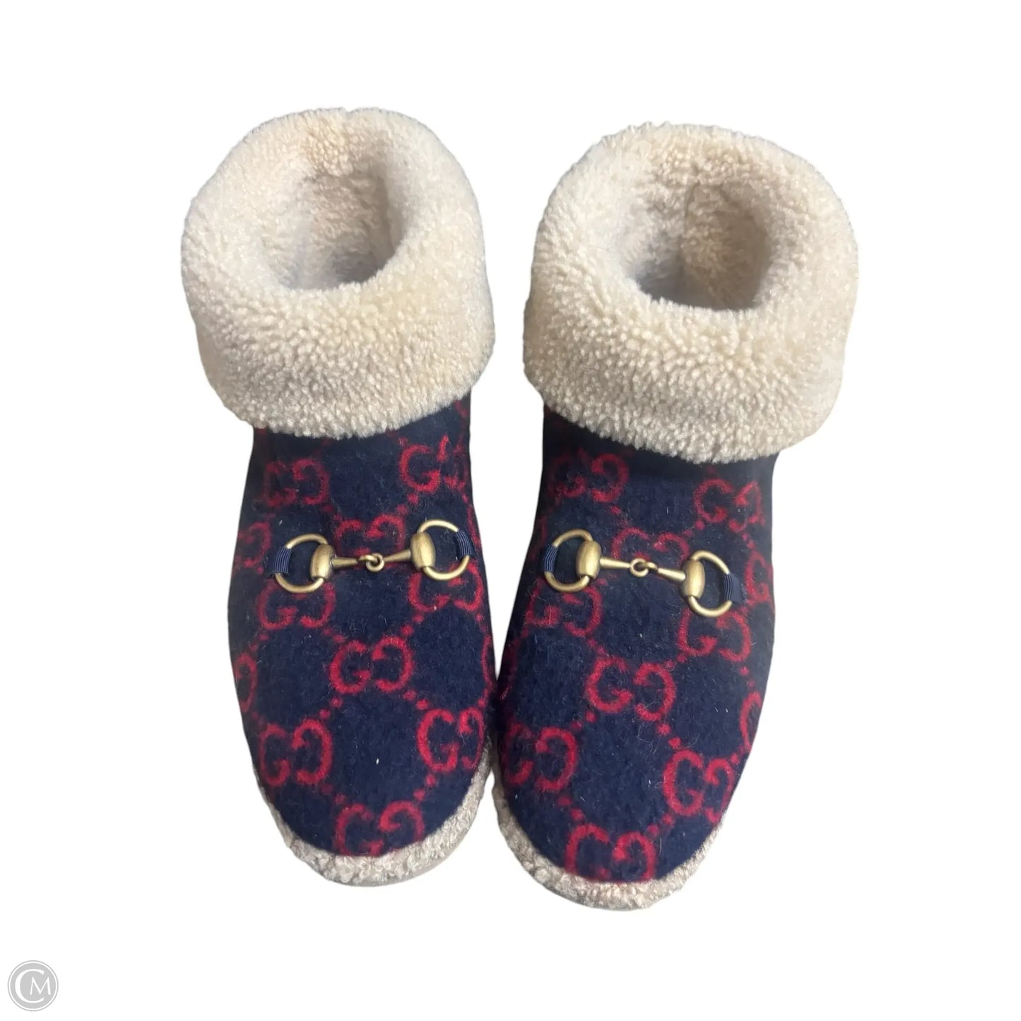 Boots Luxury Designer By Gucci In Blue & Red