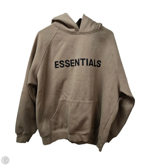 Sweatshirt Hoodie By Clothes Mentor In Tan, Size: L