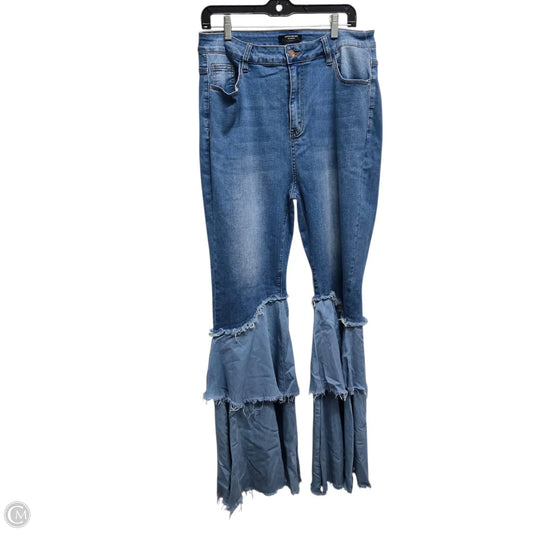 Jeans Flared By American Bazi In Blue Denim, Size: 1x