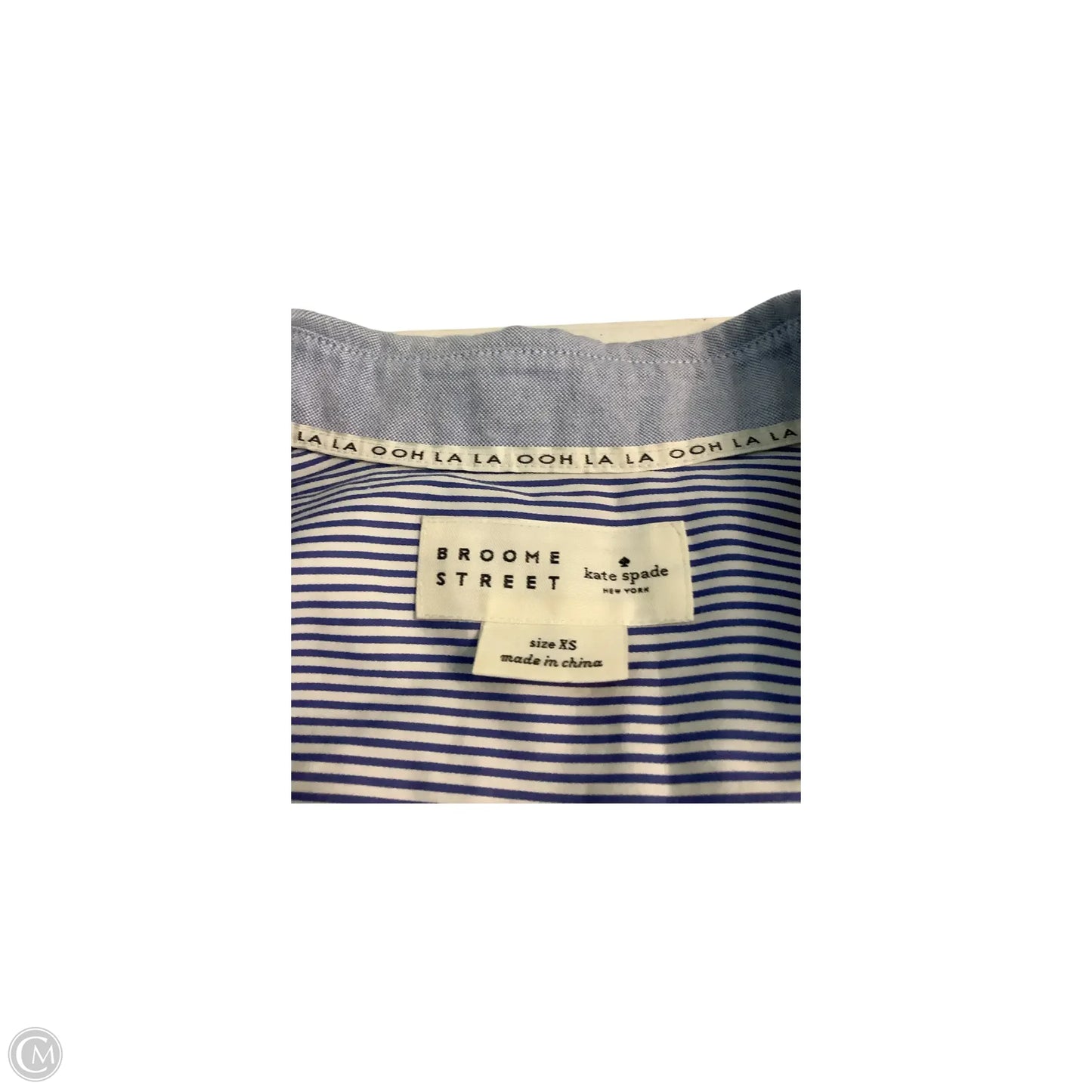 Top Long Sleeve Designer By Kate Spade In Blue, Size: Xs