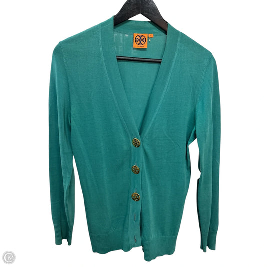 Sweater Cardigan Designer By Tory Burch In Green, Size: M