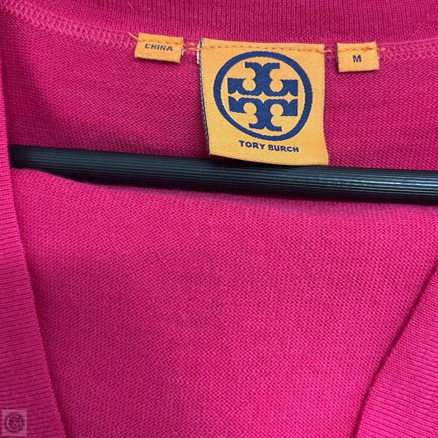 Sweater Cardigan Designer By Tory Burch In Pink, Size: M