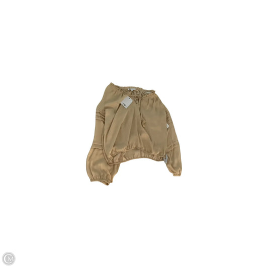 Top Long Sleeve By Dr2 In Tan, Size: M