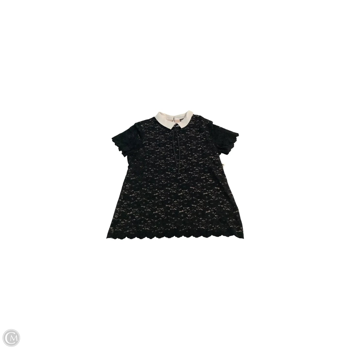 Top Short Sleeve Designer By Karl Lagerfeld In Black, Size: Large
