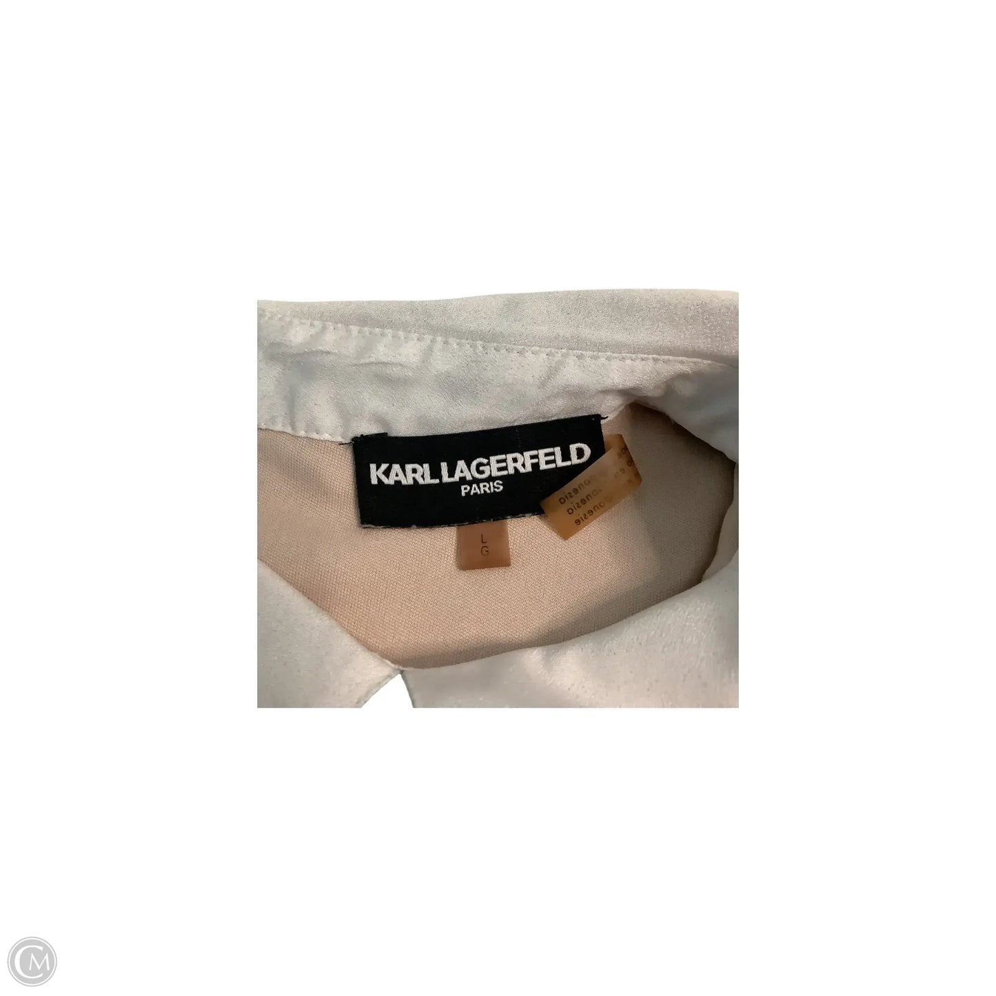 Top Short Sleeve Designer By Karl Lagerfeld In Black, Size: Large
