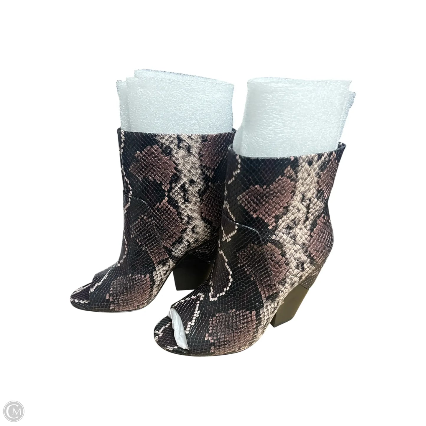 Boots Ankle Heels By Vince Camuto In Snakeskin Print, Size: 6
