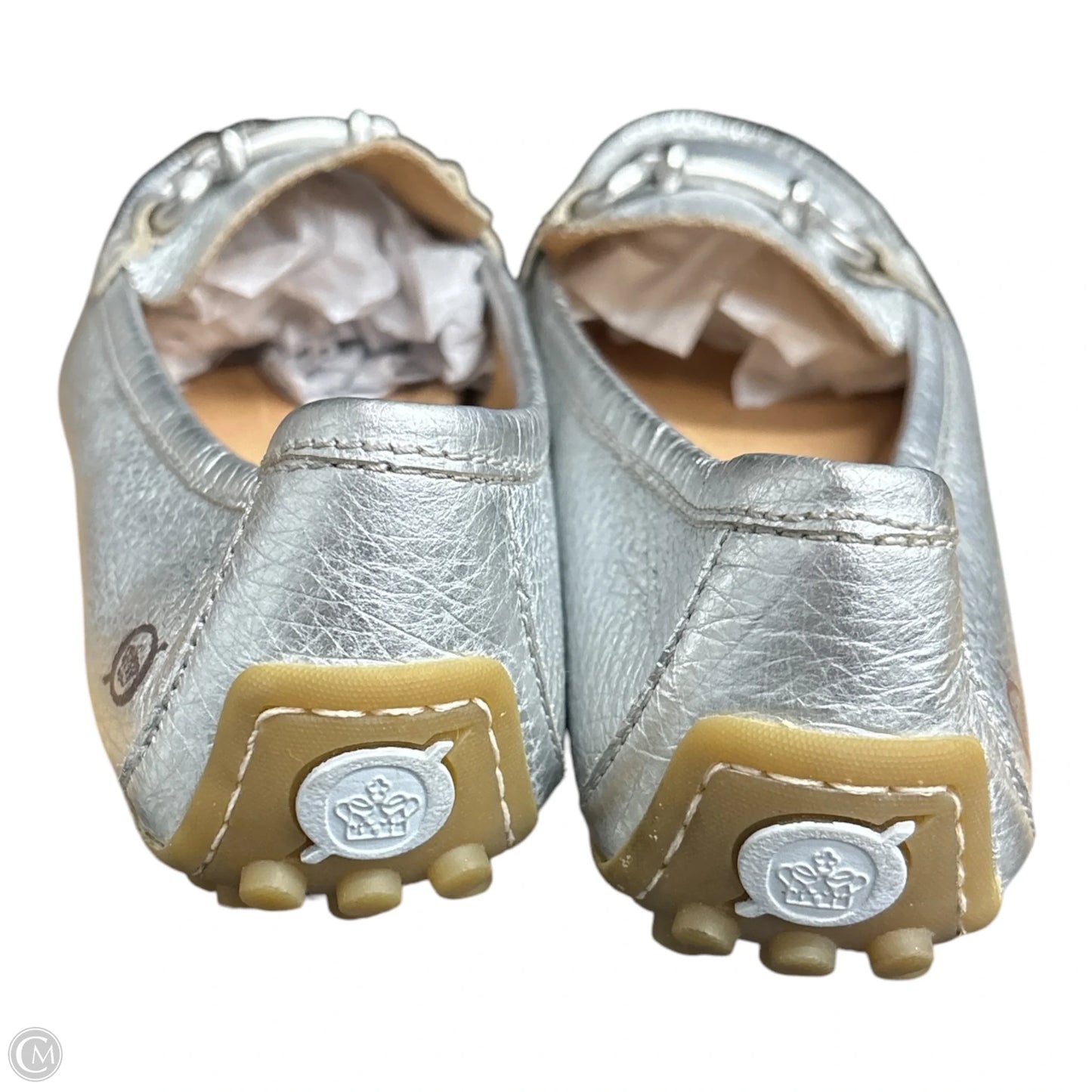Shoes Flats By Born In Silver, Size: 6.5