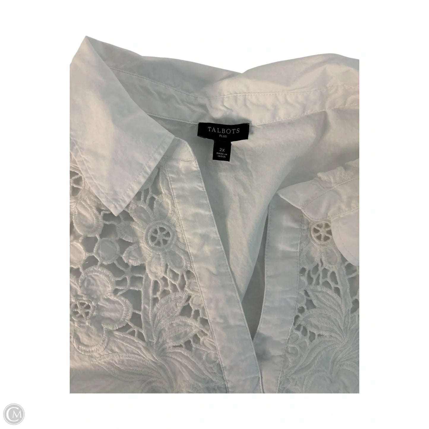 Top Short Sleeve Basic By Talbots In White, Size: 2x