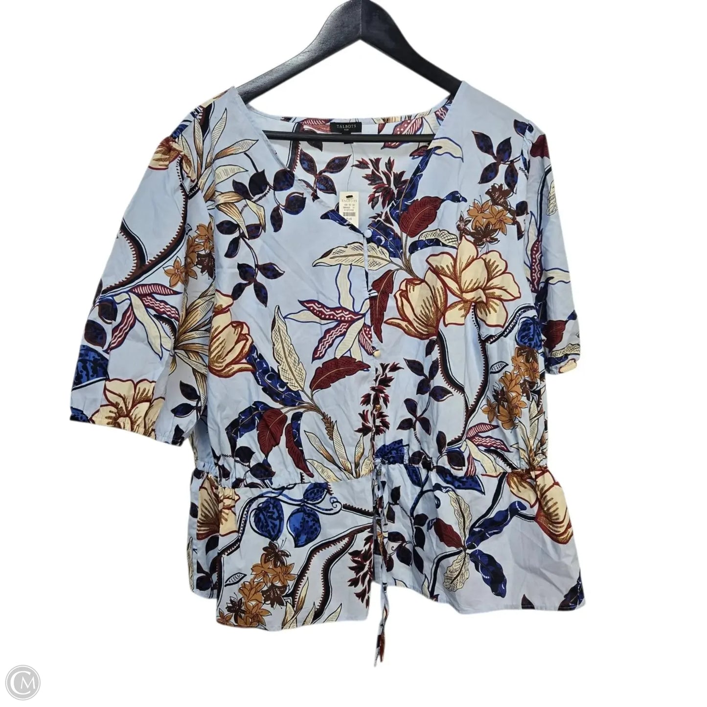 Top Short Sleeve Basic By Talbots In Blue, Size: 2x