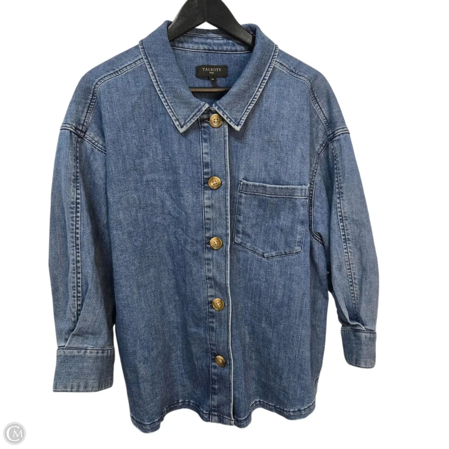 Jacket Denim By Talbots In Blue Denim, Size: 1x
