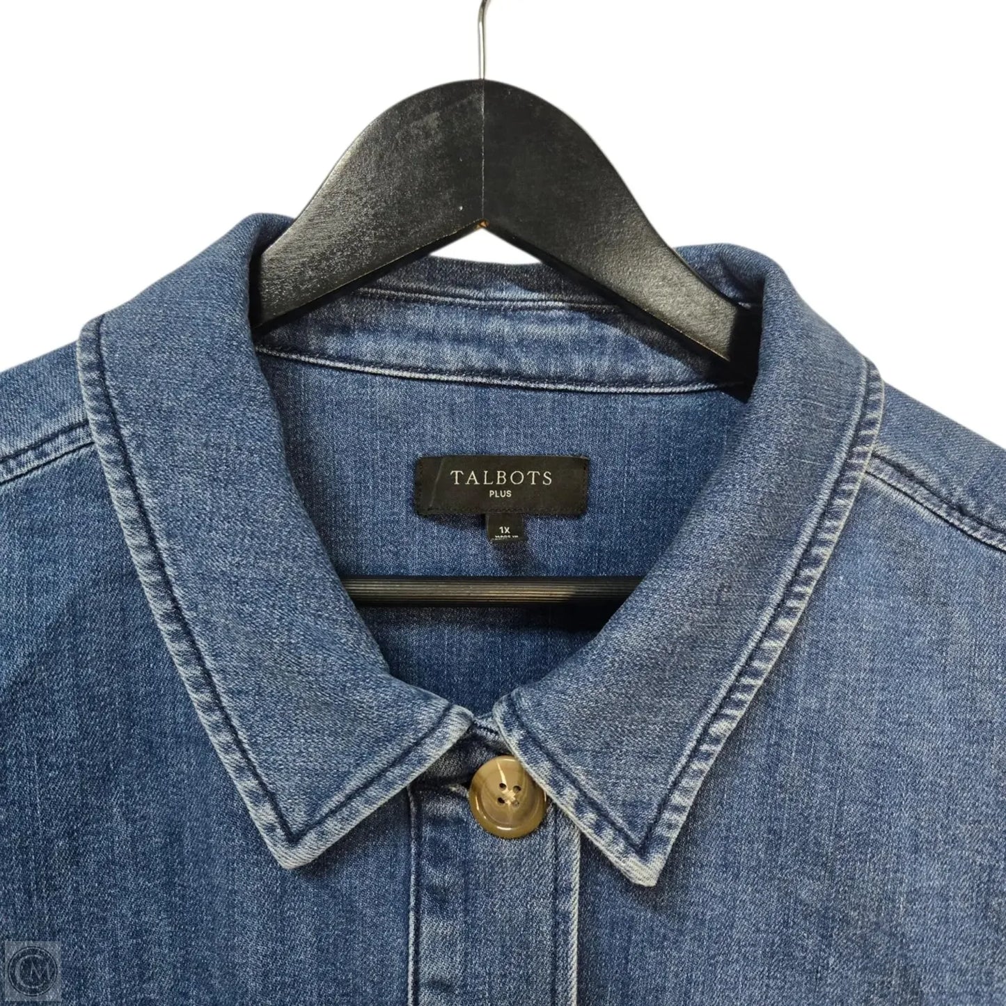 Jacket Denim By Talbots In Blue Denim, Size: 1x