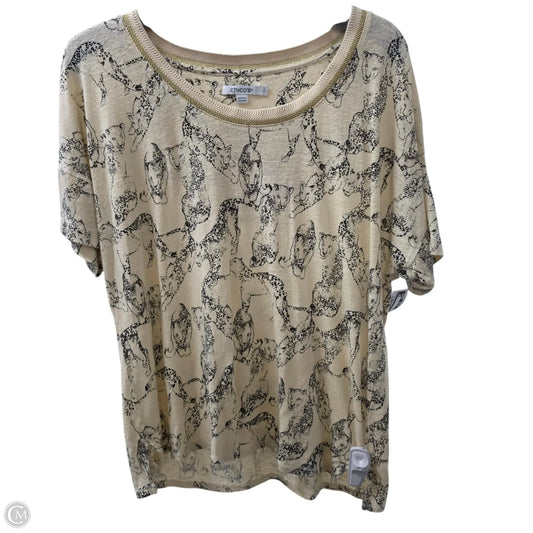 Top Short Sleeve Basic By Chicos In Animal Print, Size: L