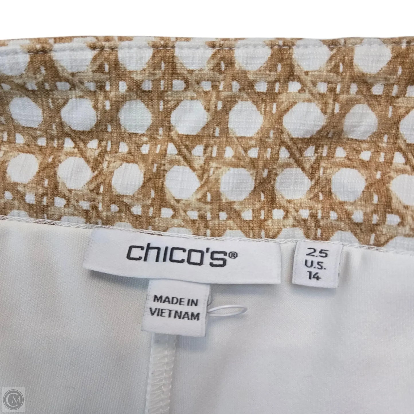 Skort By Chicos In Tan & White, Size: 14