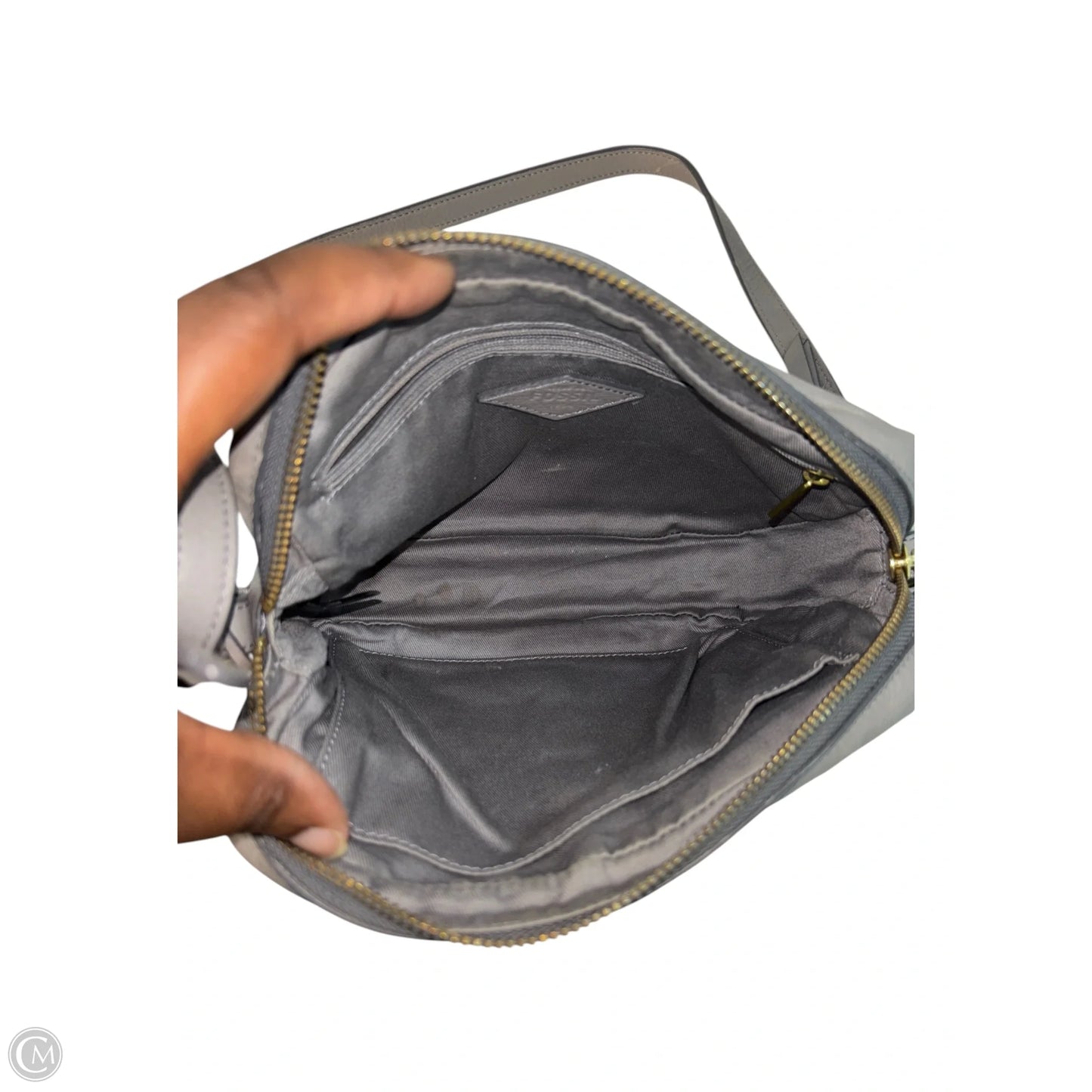 Handbag Leather By Fossil, Size: Small