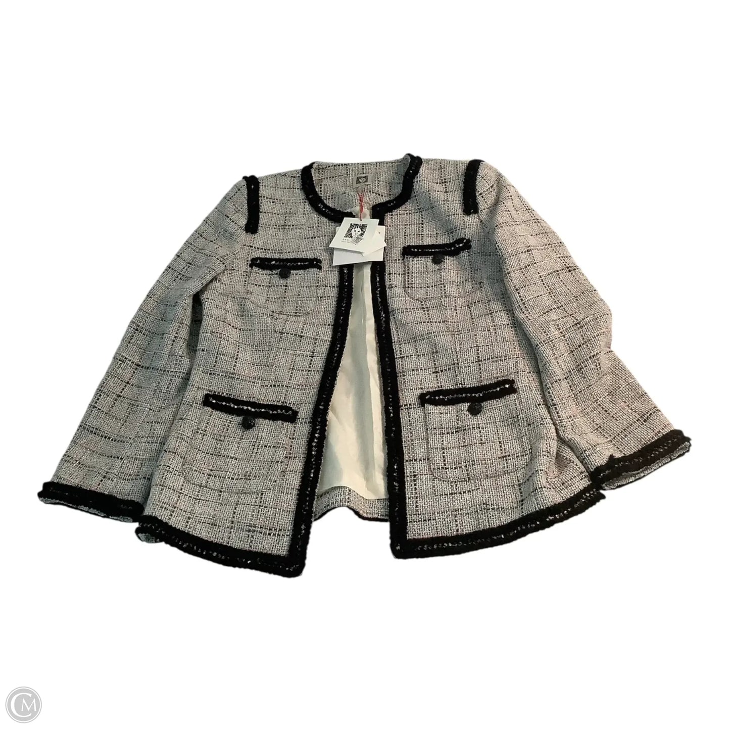 Blazer By Anne Klein In Black & Pink, Size: 6
