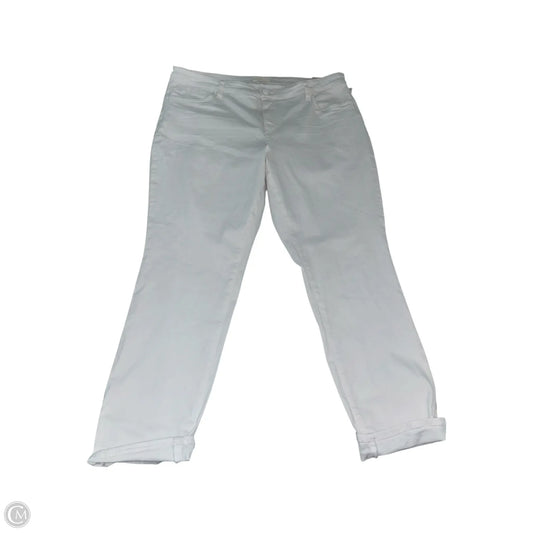 Jeans Boyfriend By Kut In White, Size: 18