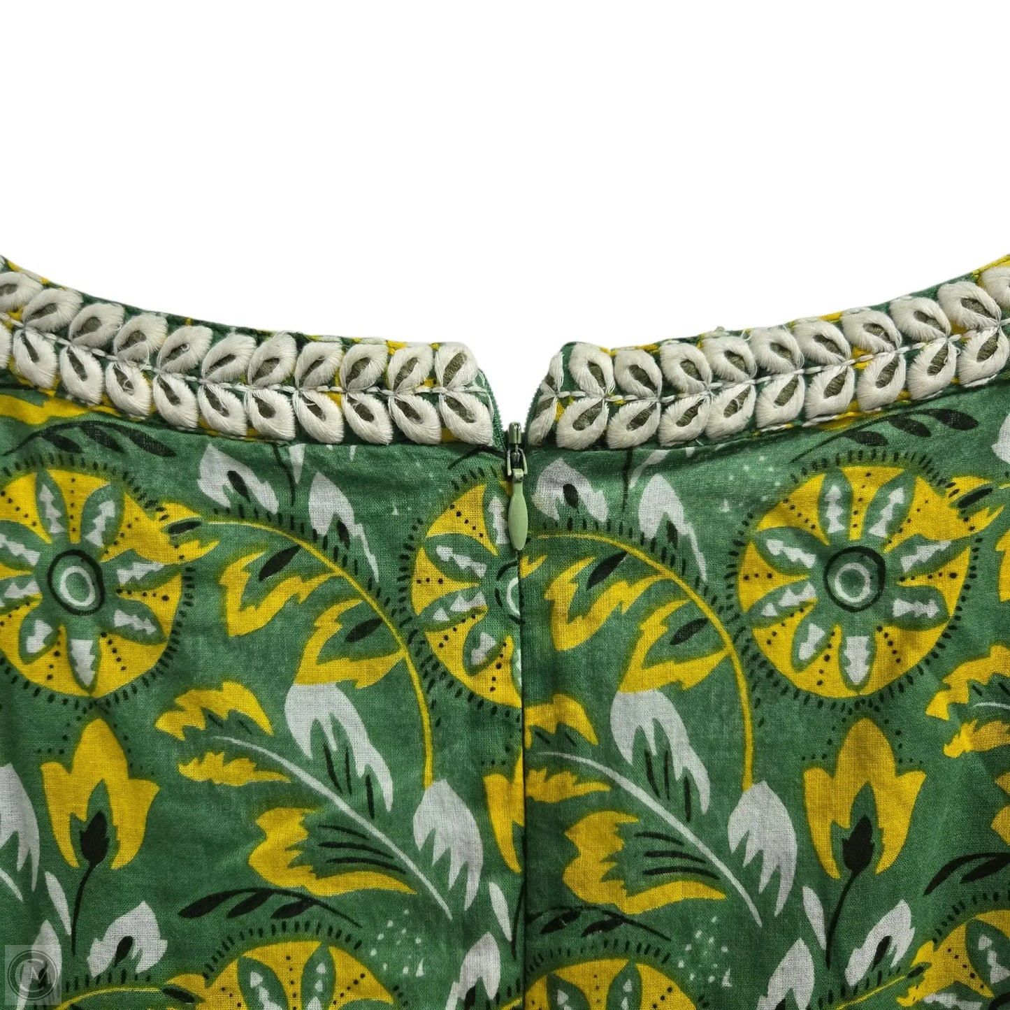 Dress Casual Midi By Roller Rabbit In Green & Yellow, Size: L