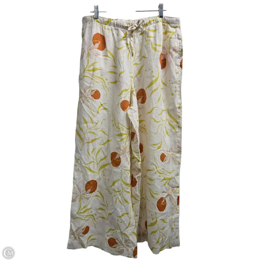 Pants Wide Leg By Calypso St Barth In Cream & Yellow, Size: L